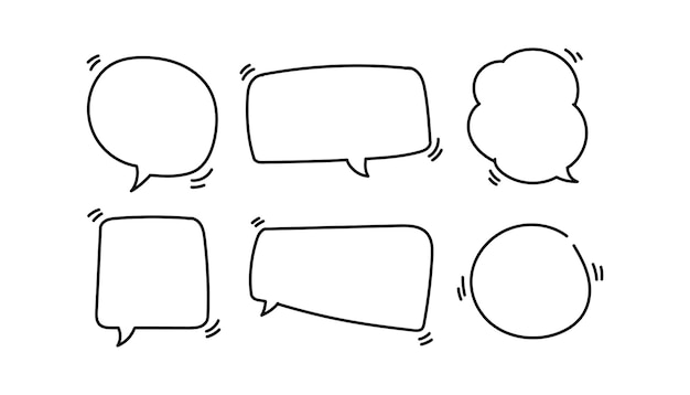 Un ensemble de bulles de parole dessinées à la main