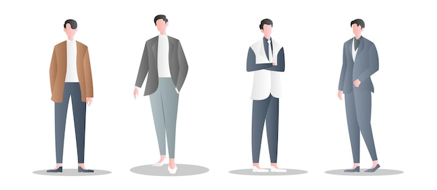 ensemble de BusinessMan isolé sur blanc