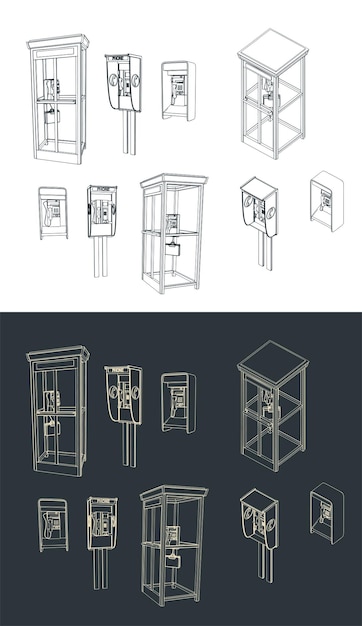 Un ensemble de cabines téléphoniques