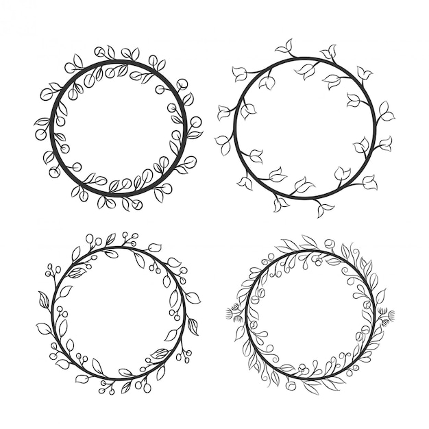 Vecteur ensemble de cadre de couronne de cercle