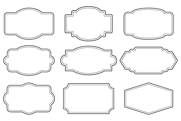 Vecteur ensemble de cadres blancs et d'étiquettes illustration vectorielle isolée sur blanc ensemble d'icônes starburst avec étiquette de prix