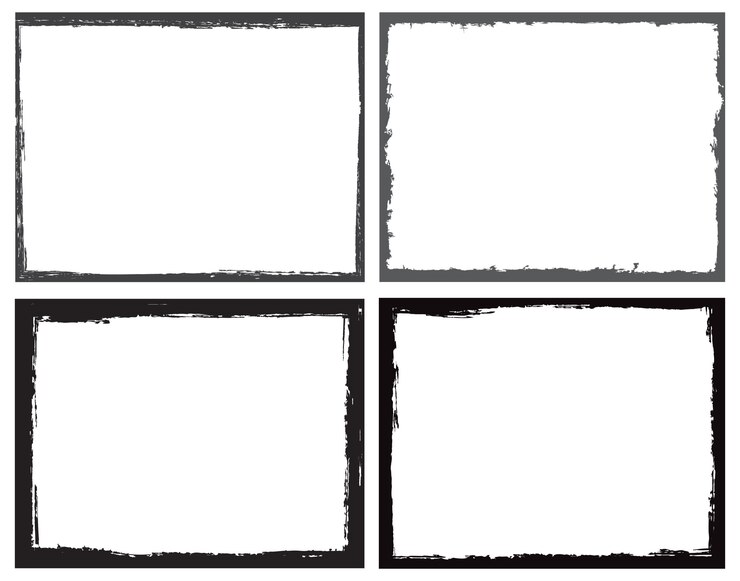 Ensemble de cadres de bordure grunge