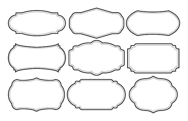 Vecteur ensemble de cadres frontière design vintage