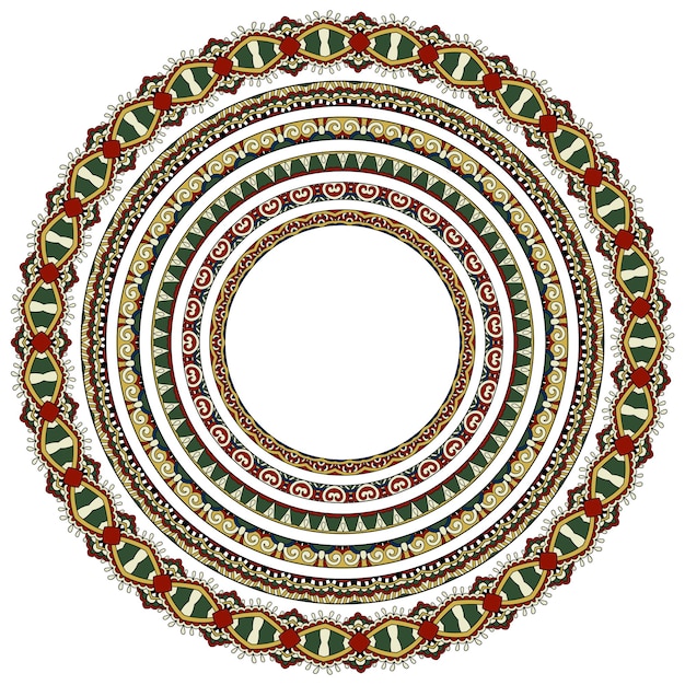 Ensemble De Cadres Géométriques Ronds, Ornement De Bordure De Cercle, Illustration Vectorielle