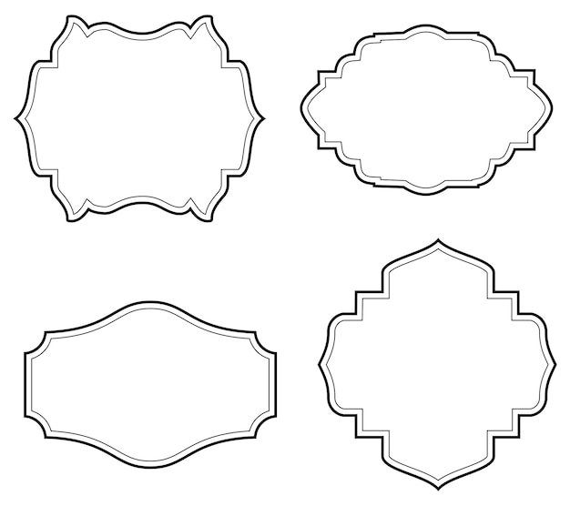 Ensemble de cadres de lignes simples avec double trait Bords vectoriels facilement modifiables avec épaisseur de ligne modifiable Collection de modèles vierges verticaux pour décorer le texte Cadres de voeux ou de mariage