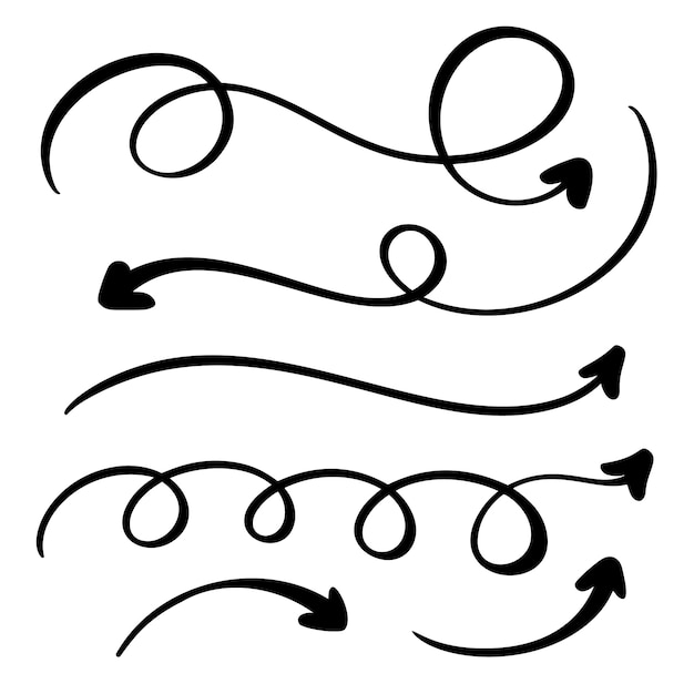 Ensemble de calligraphie d'art s'épanouir flèches décoratives vintage