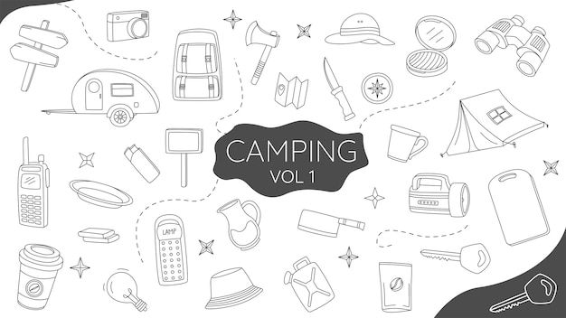 Ensemble De Camping Doodle