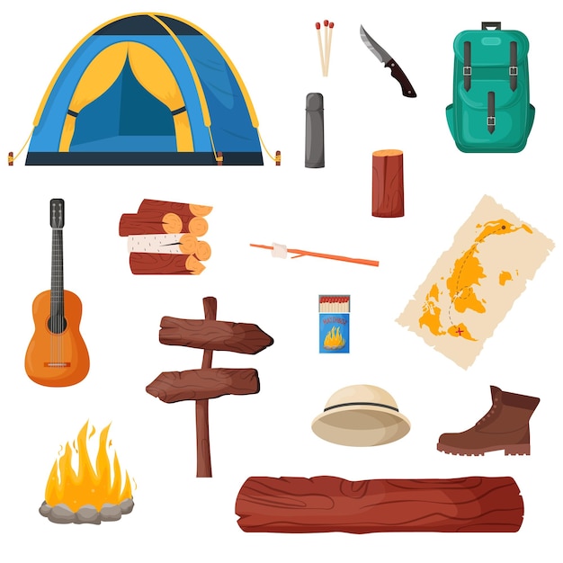 Ensemble De Camping Et De Randonnée Collection D'outils De Voyage Pour Camp D'été Pour La Survie Dans Un Sac à Dos De Tente Sauvage