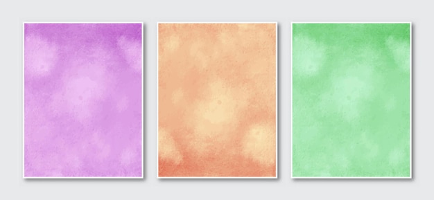 Ensemble de cartes peintes à la main minimaliste créatif abstrait aquarelle