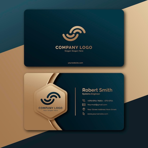 Vecteur un ensemble de cartes de visite avec le logo de l'entreprise à gauche