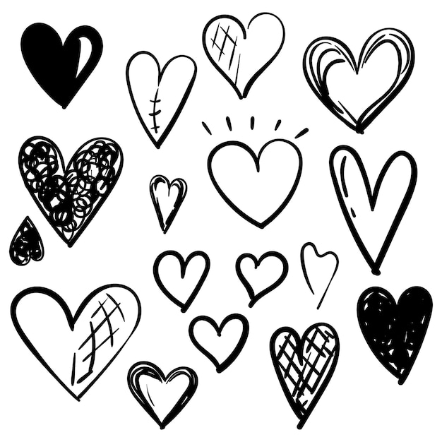 Un ensemble de cartouches, de cœurs, de timbres grunge, des formes d'amour pour votre conception.