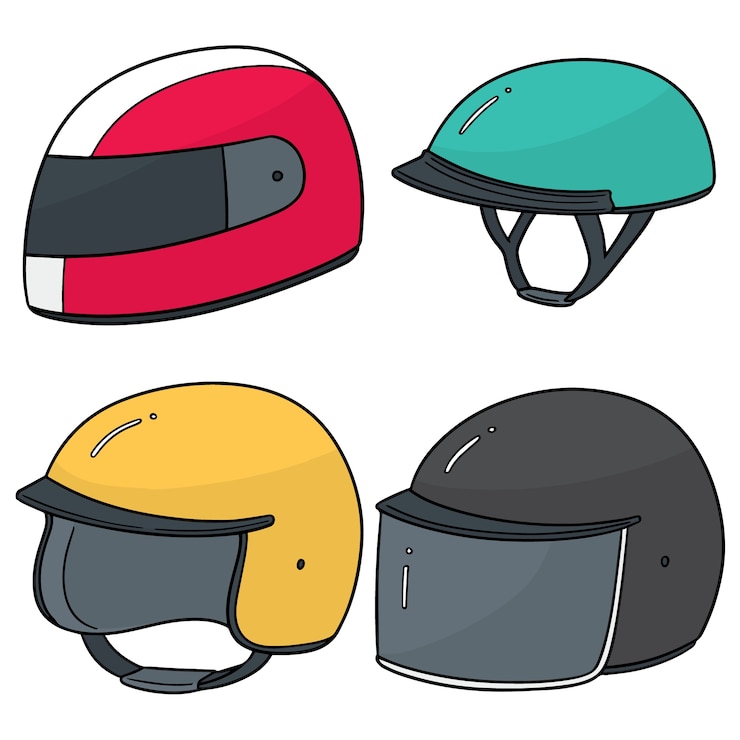 Vecteur ensemble de casque de moto