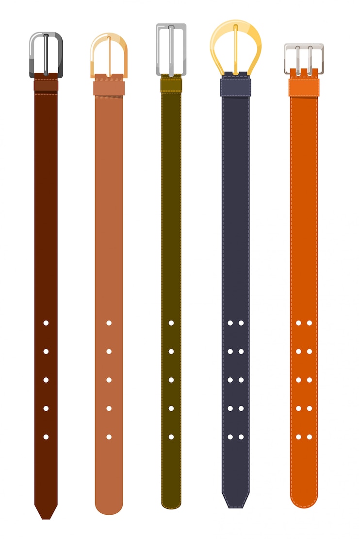 Vecteur ensemble de ceintures de différentes couleurs