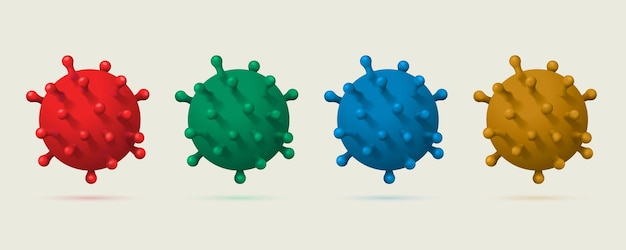 Un Ensemble De Cellules Virales 3d Réalistes Covid-19.
