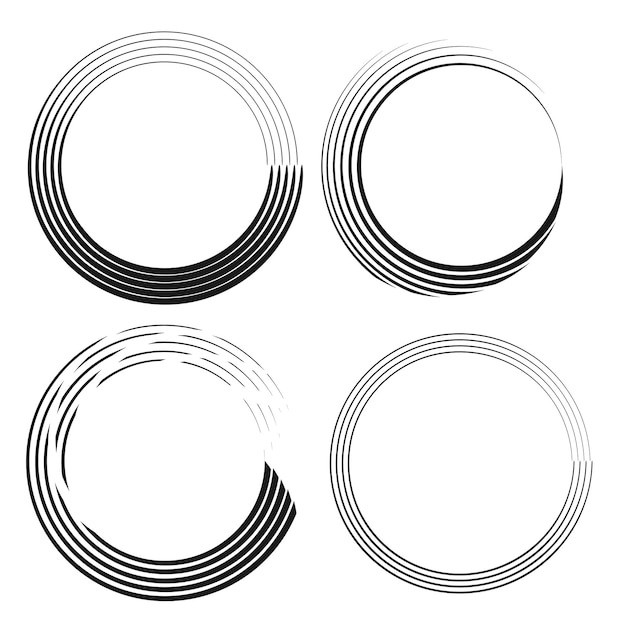 Un ensemble de cercles avec la création de logo Enso zen vector circle brush stroke