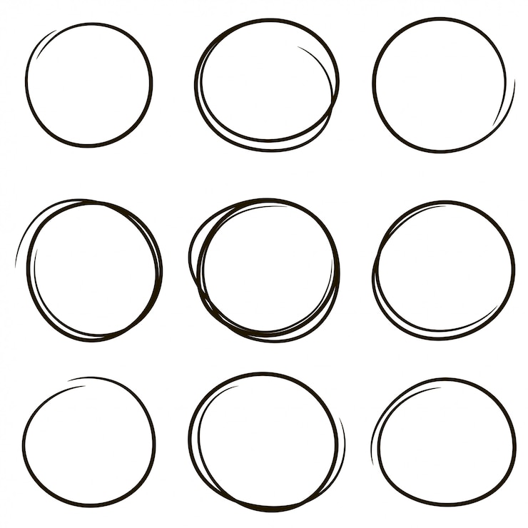 Vecteur ensemble des cercles de gribouillis dessinés à la main