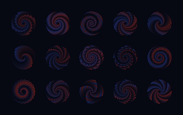 Ensemble De Cercles En Pointillés Dégradés Abstraits Cadres En Pointillés Circulaires De Demi-teintes