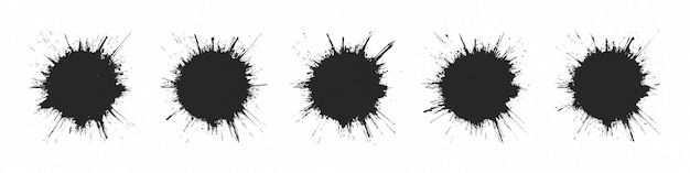 Un ensemble de cercles vectoriels abstraits dessinés à la main dans le style grunge isolés sur un fond blanc