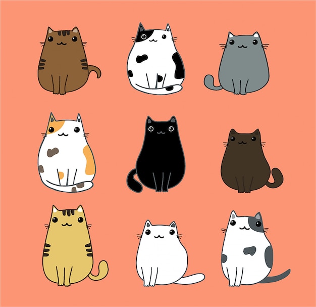 Ensemble De Chats Mignons