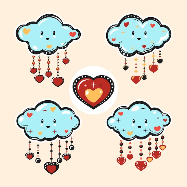 Ensemble De Chuva De Amor Signifiant Love Rain