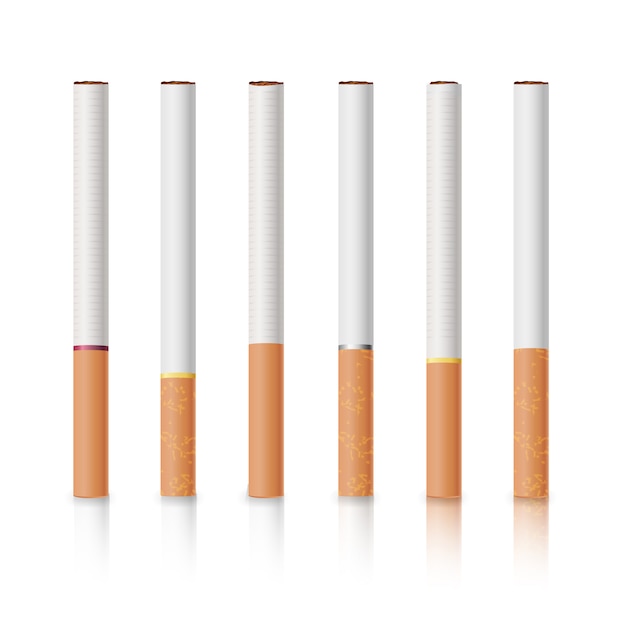 Ensemble de cigarettes classique avec filtres jaunes