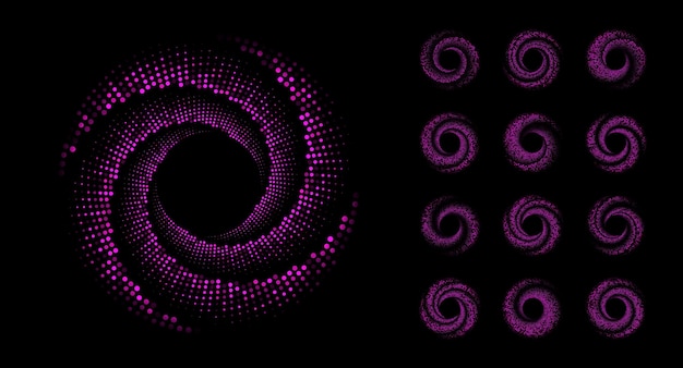 Ensemble De Circulaires En Demi-teintes Pointillées