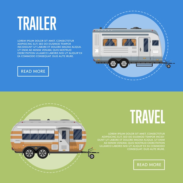 Vecteur ensemble de circulaires de voyage modernes