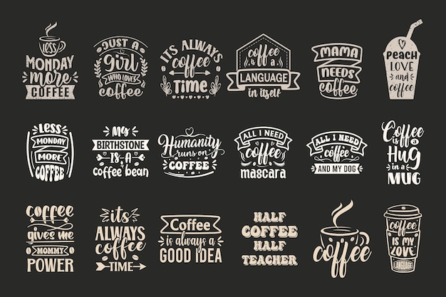 Ensemble De Citations De Typographie Et De Lettrage à La Main Pour Affiche, Carte-cadeau, Tasse Et T-shirt