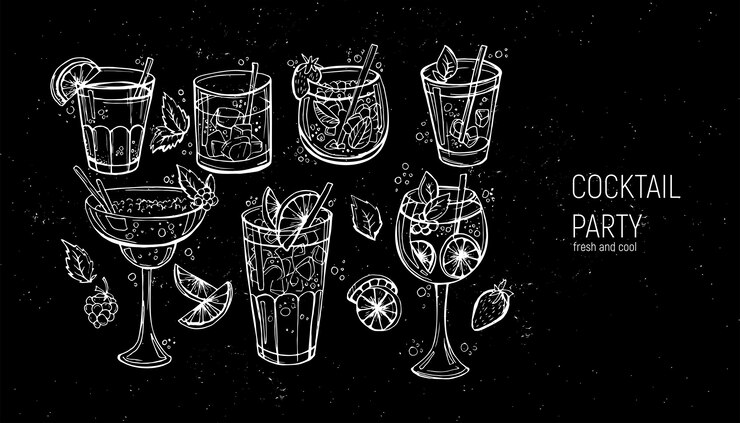 Vecteur ensemble de cocktails alcoolisés classiques.