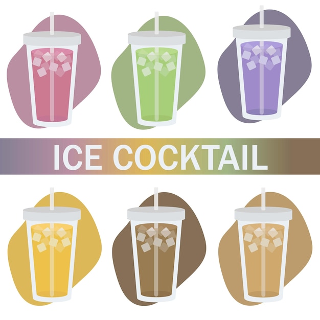 Ensemble De Cocktails De Fruits Avec De La Glace