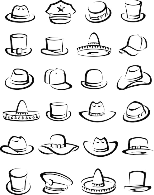 Ensemble De Collection De Chapeaux