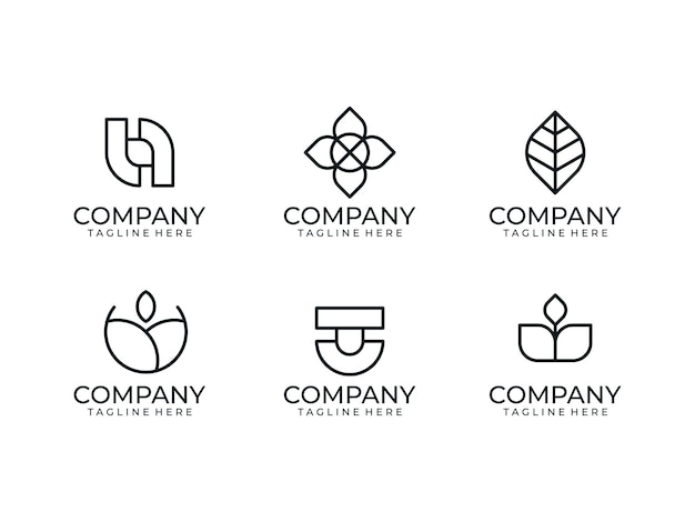 Ensemble De Collection De Conception De Logo D'entreprise Abstraite