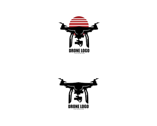 Vecteur ensemble de collection de conception de logo de silhouette de drone