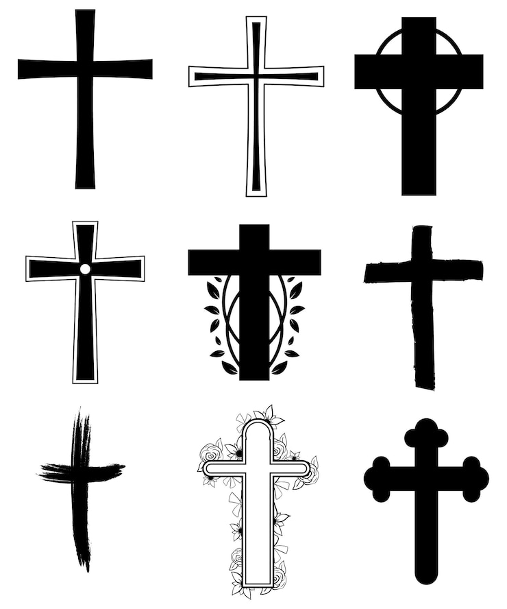 Vecteur ensemble de collection croix de clipart croix croix
