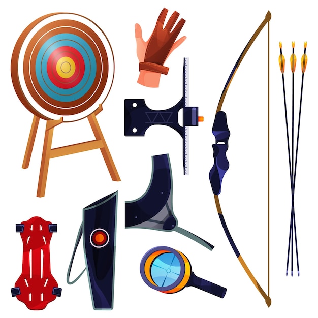 Ensemble de collection d'équipement de tir à l'arc ou d'outils de sport