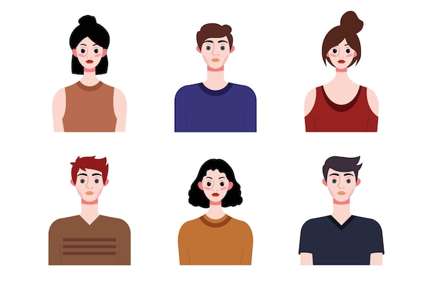 Ensemble de collection de personnes conception d'avatar Caractères pour les médias sociaux et les sites Web de réseautage app des