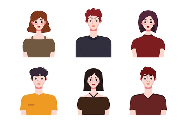 Ensemble de collection de personnes conception d'avatar Caractères pour les médias sociaux et les sites Web de réseautage app des