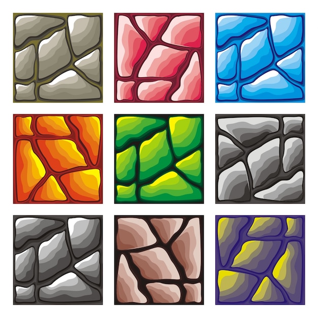 ensemble de collection de textures et de modèle sans couture pour la création de fond de jeu 2d