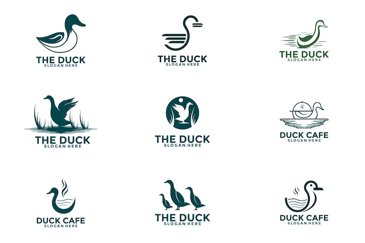 Vecteur ensemble de collections d'icônes vectorielles du logo du canard et du logo du mallard