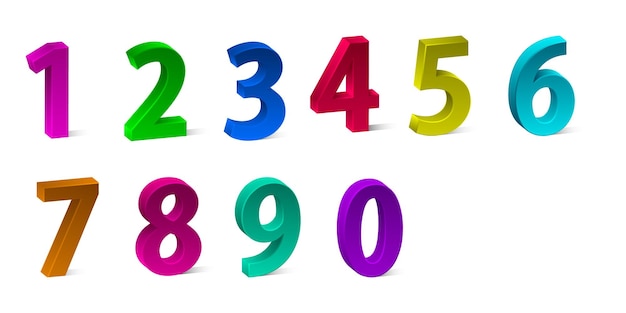 un ensemble coloré de chiffres qui disent des chiffres et des chiffres