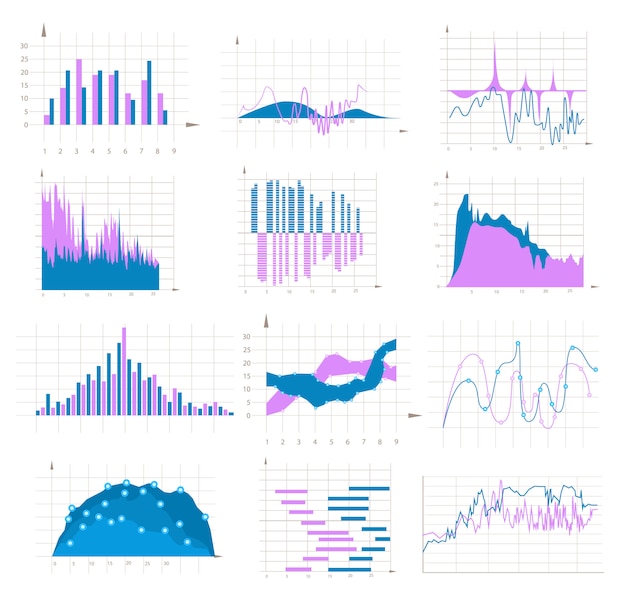 Ensemble coloré graphique et graphique