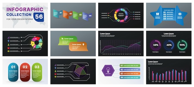 Un ensemble complet d'infographies avec des éléments de conception modernes, y compris des graphiques