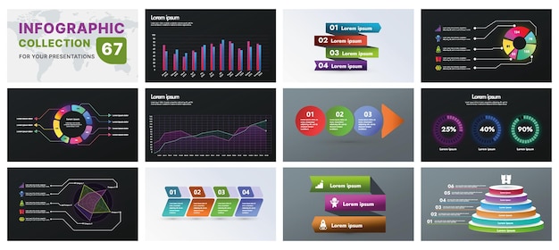 Un ensemble complet d'infographies avec des éléments de conception modernes, y compris des graphiques