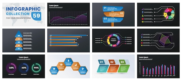 Un ensemble complet d'infographies avec des éléments de conception modernes, y compris des graphiques