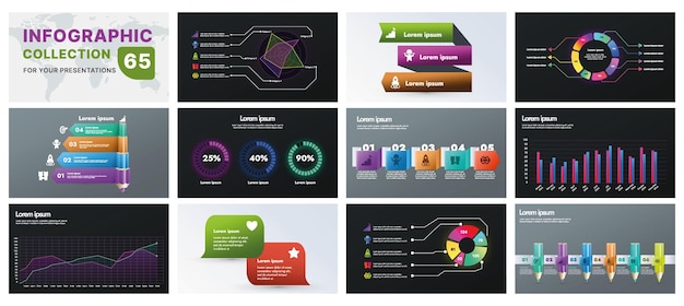 Un ensemble complet d'infographies avec des éléments de conception modernes, y compris des graphiques
