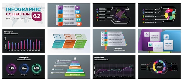 Un ensemble complet d'infographies avec des éléments de conception modernes, y compris des graphiques