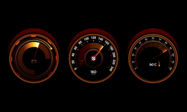 Compteur De Vitesse Et Tachymètre De Tableau De Bord De Voiture Réaliste  Jauge De Mesure De Vitesse Compteur D'indicateur De Vitesse De Moto Ou De  Moto Sur Panneau Analogique élément Infographique Coloré