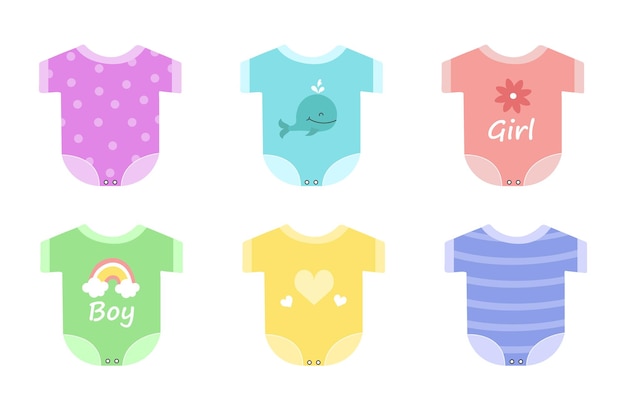 Ensemble de concept de body pour bébé vêtements colorés pour enfants garçons et filles production de coton et textile