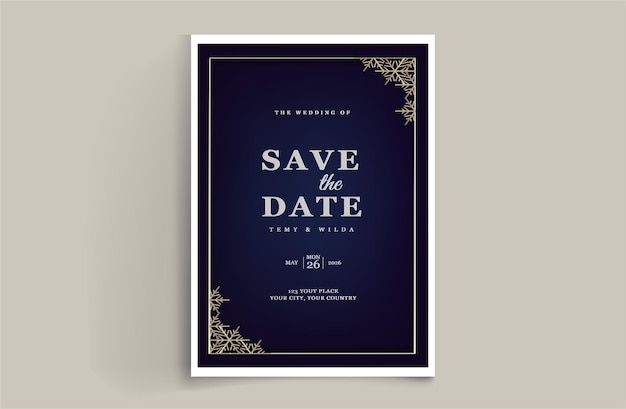 Vecteur ensemble de conception de carte d'invitation de mariage de luxe