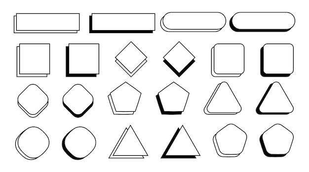 Ensemble de conception d'éléments de formes géométriques Symbole avec conception géométrique de forme et de ligne